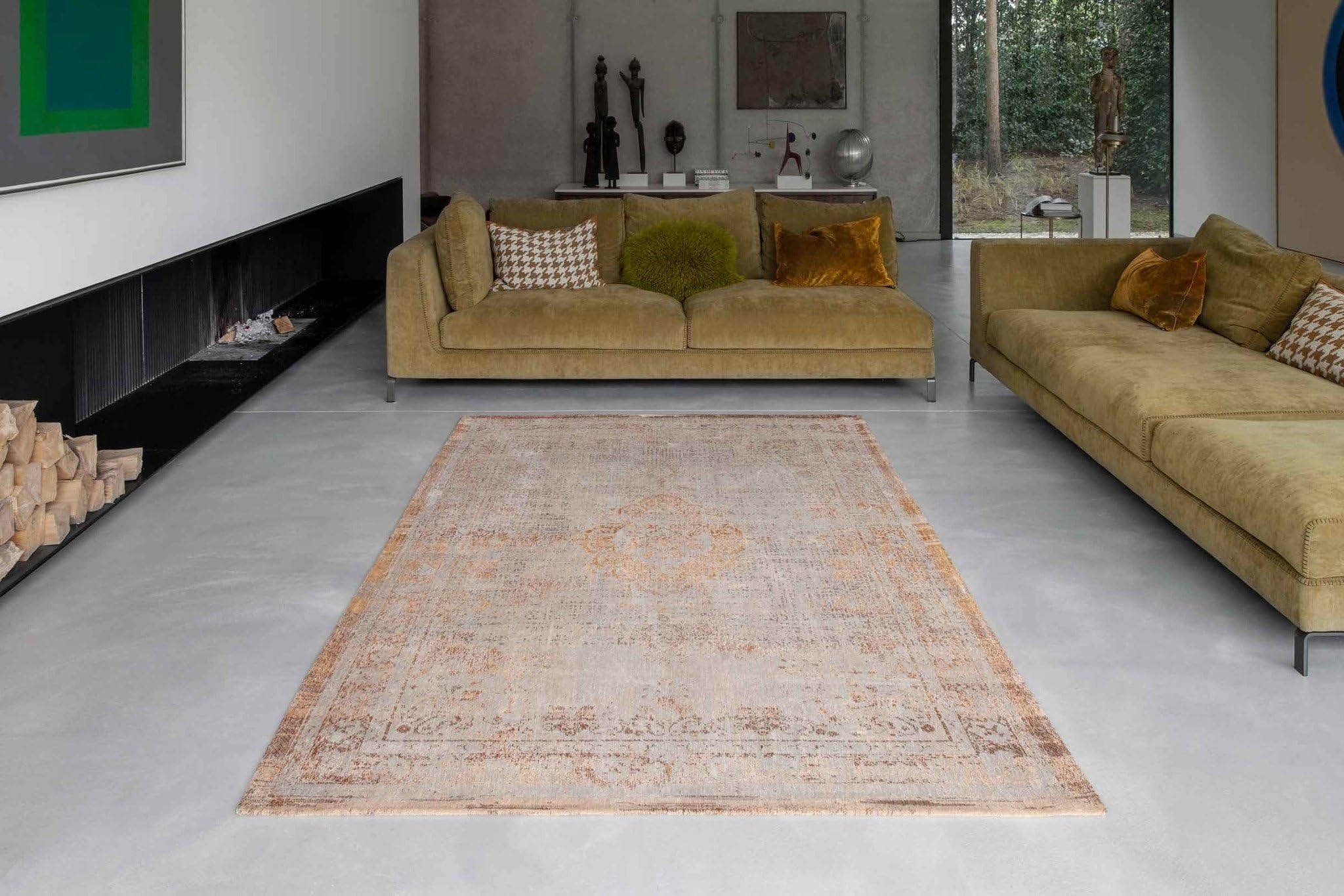 louis-de-poortere-fading-world-medallion-tapis-140-x-200-cm-saumon-100-coton image 2