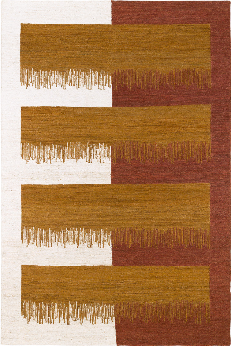 toulemonde-bochart-cala-ocre-tapis-nou-main-en-jute-dor-soumak image 1