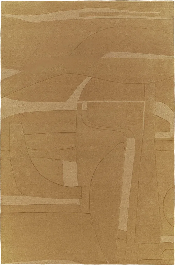 toulemonde-bochart-collage-tapis-laine-brun-fait-main image 1