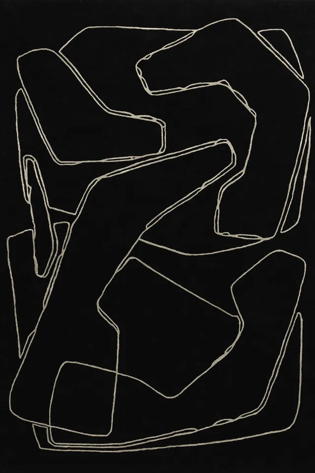 toulemonde-bochart-amalgame-tapis-noir-laine-et-viscose-tuft-main image 1