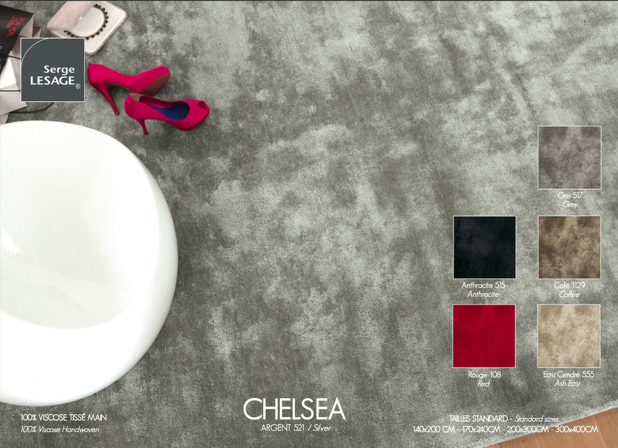serge-lesage-chelsea-ecru-cendre-tapis-contemporain image 2