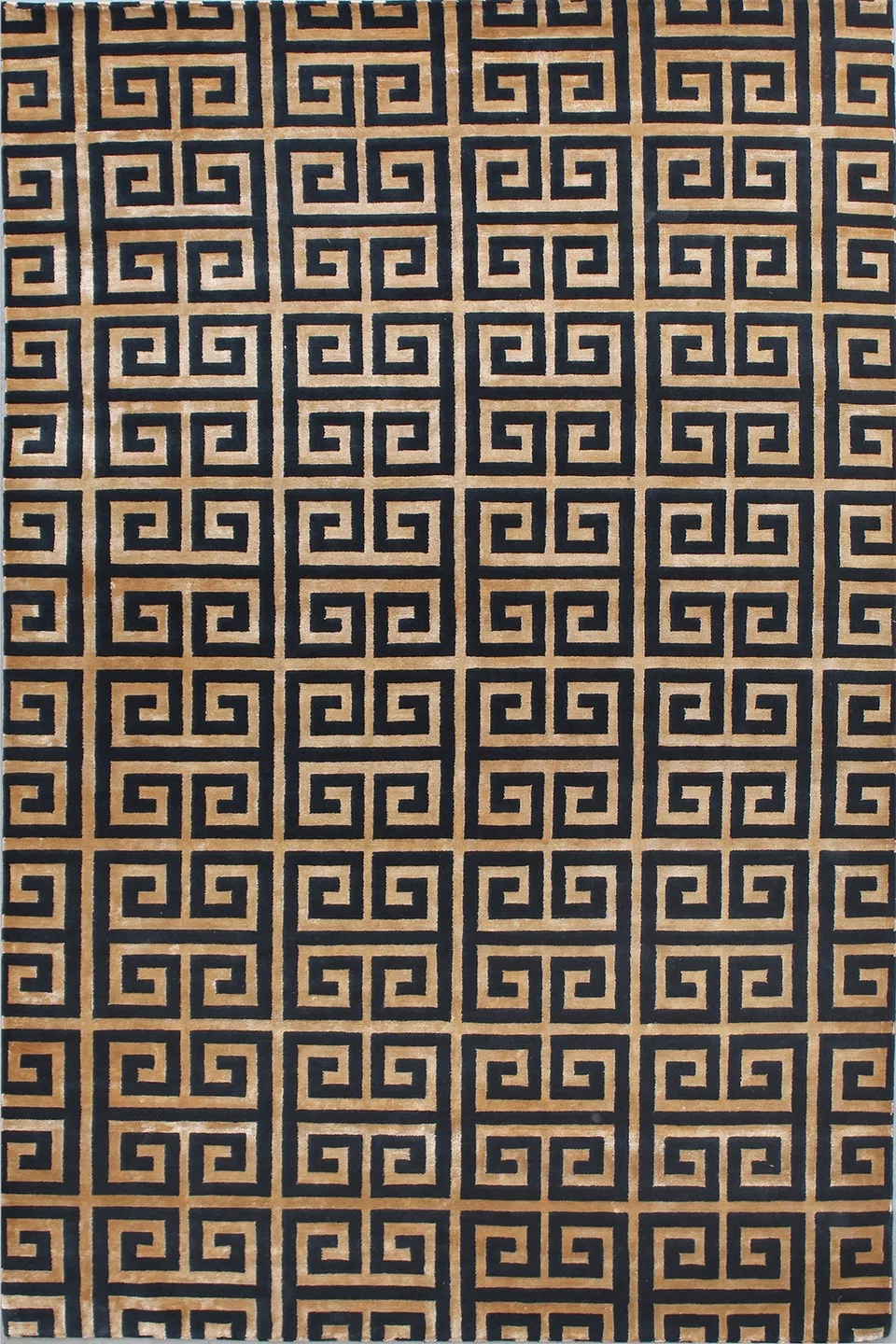 tapis-serge-lesage-labyrinth-ii-noir-or-bambou image 1