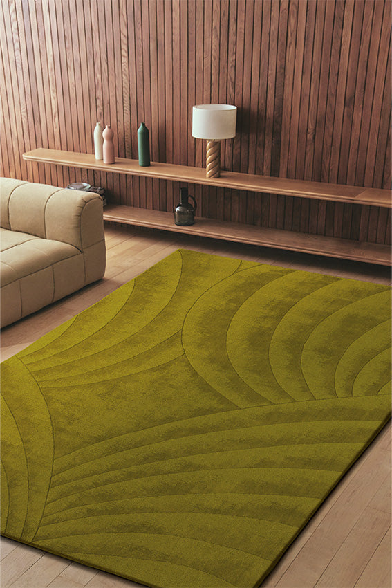 toulemonde-bochart-volute-vert-tapis-vert-en-laine-boucl-e-tiss-main image 4