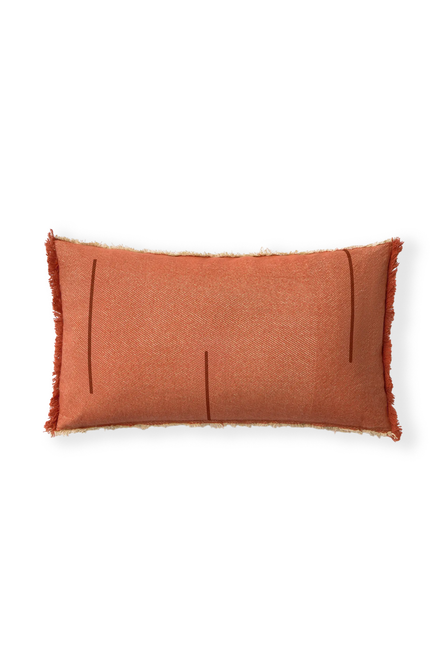 lorena-canals-chroma-stripes-coussin-rectangulaire-vertical-terracota image 1