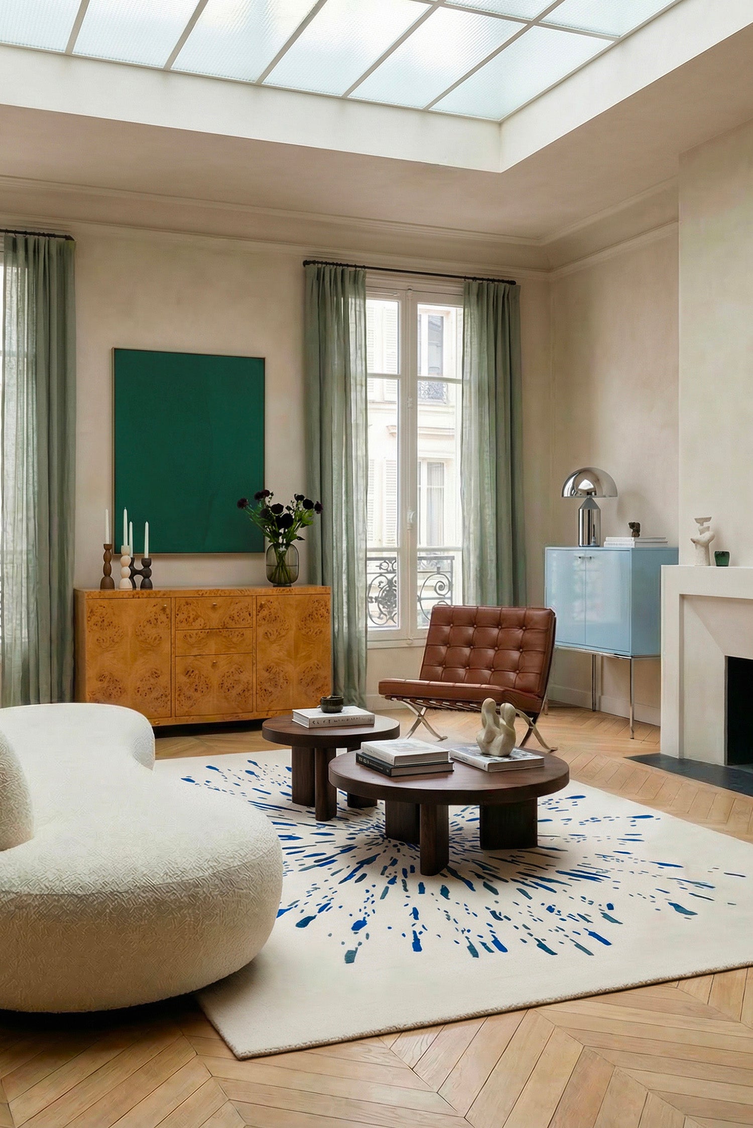 toulemonde-bochart-paint-blanc-bleu-tapis-tuft-main-laine-et-viscose image 4