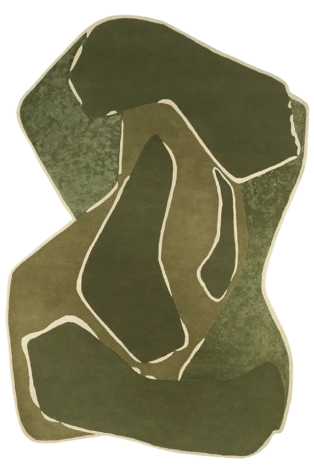 toulemonde-bochart-muse-tapis-vert-kaki-laine-et-viscose-230x350 image 1