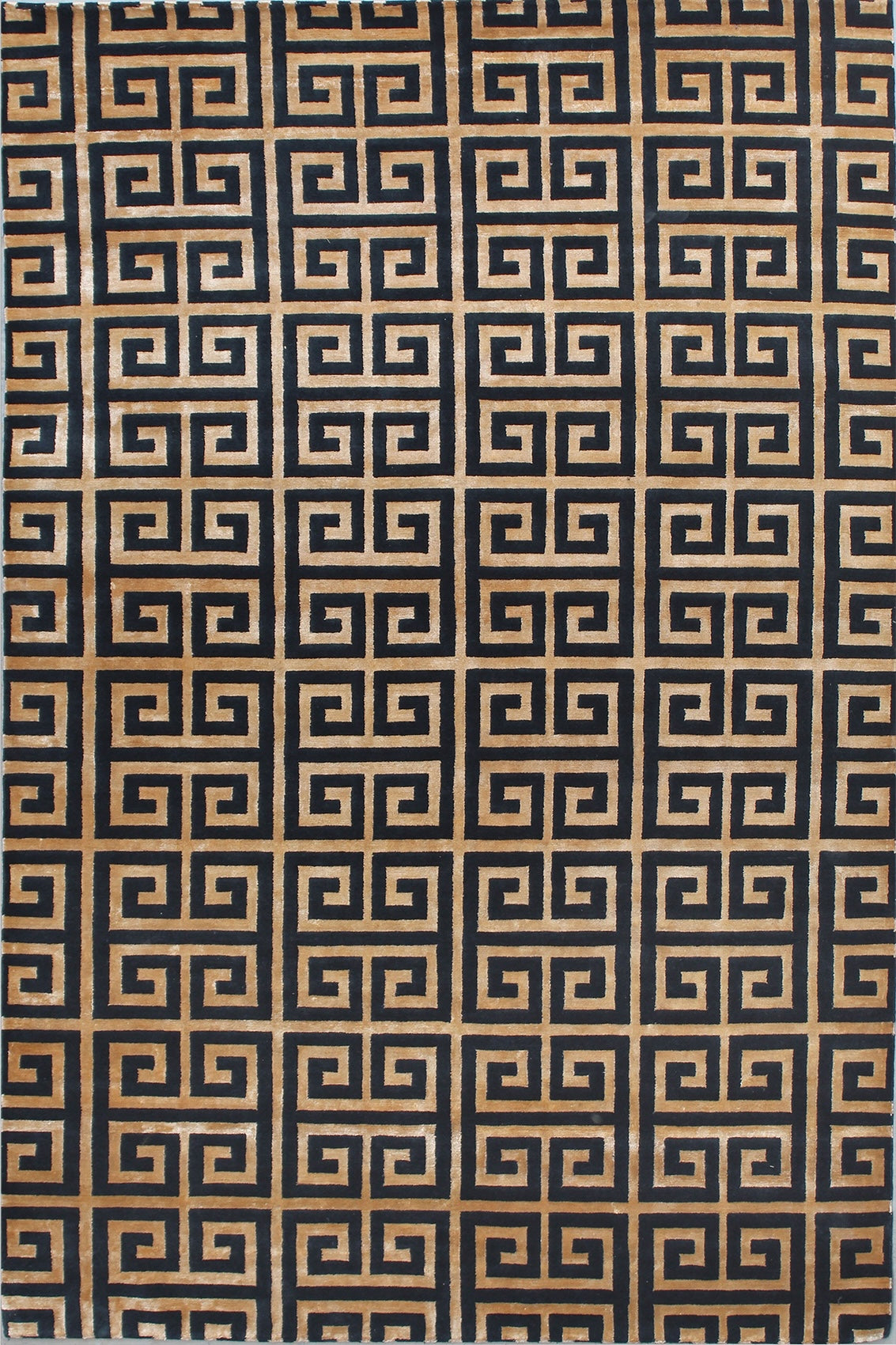 tapis-serge-lesage-labyrinth-ii-noir-or-bambou image 1