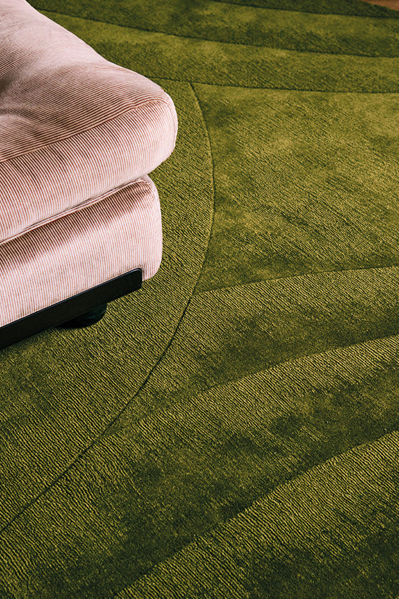 toulemonde-bochart-volute-vert-tapis-vert-en-laine-boucl-e-tiss-main image 2