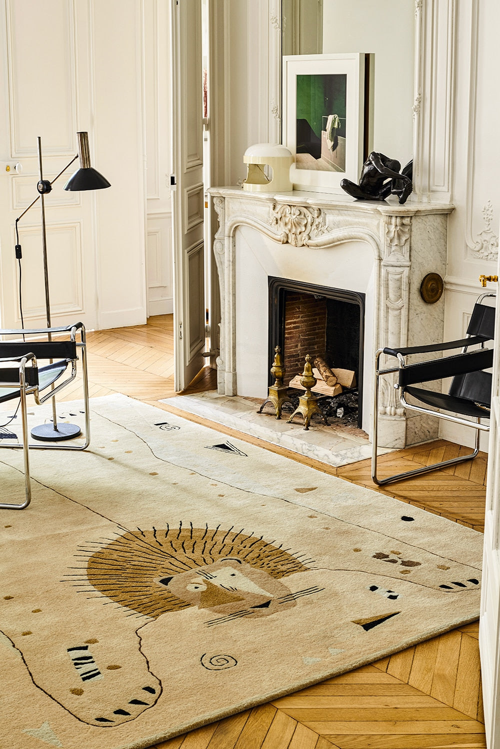 toulemonde-bochart-lion-beige-tapis-chambre-enfant-laine-tuft-e-main image 2