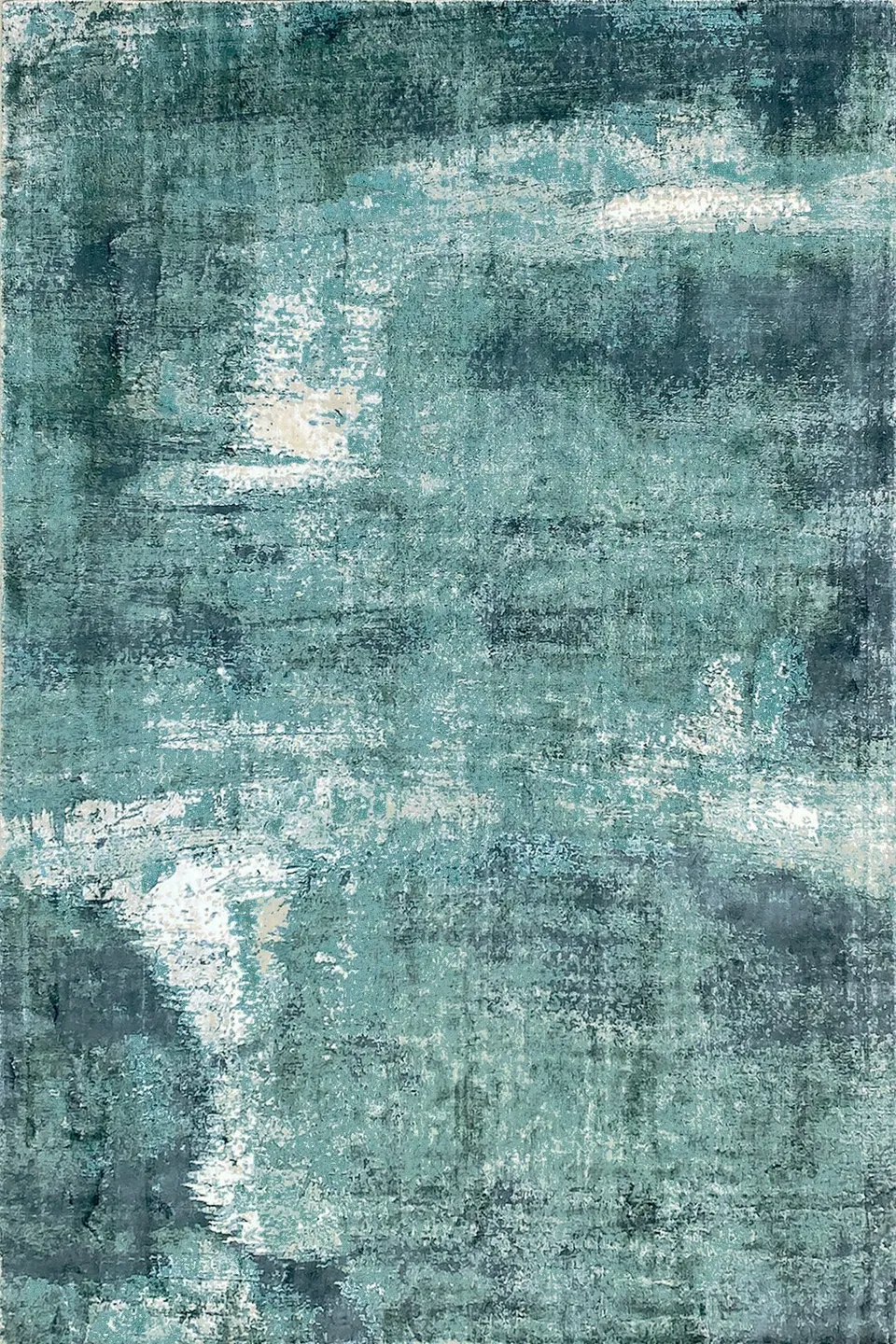 serge-lesage-abyssal-bleu-vert-tapis-contemporain-fait-main image 1