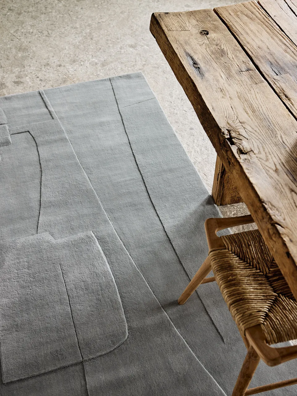 serge-lesage-tapis-bref-gris-bleut-100-laine-nouvelle-z-lande image 1