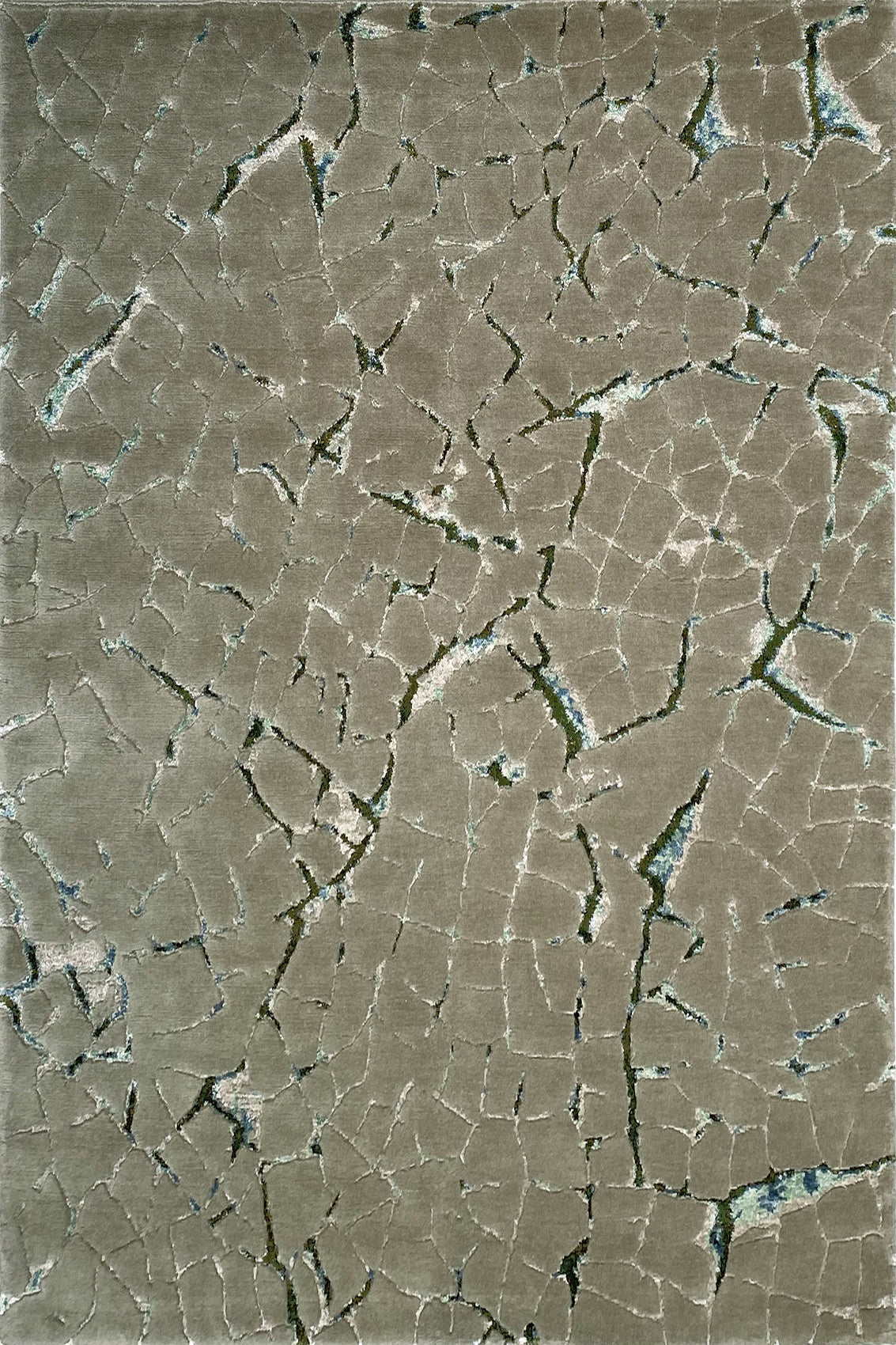 serge-lesage-tapis-kintsugi-gris-mastic-tapis-bambou-et-laine-craquel image 2