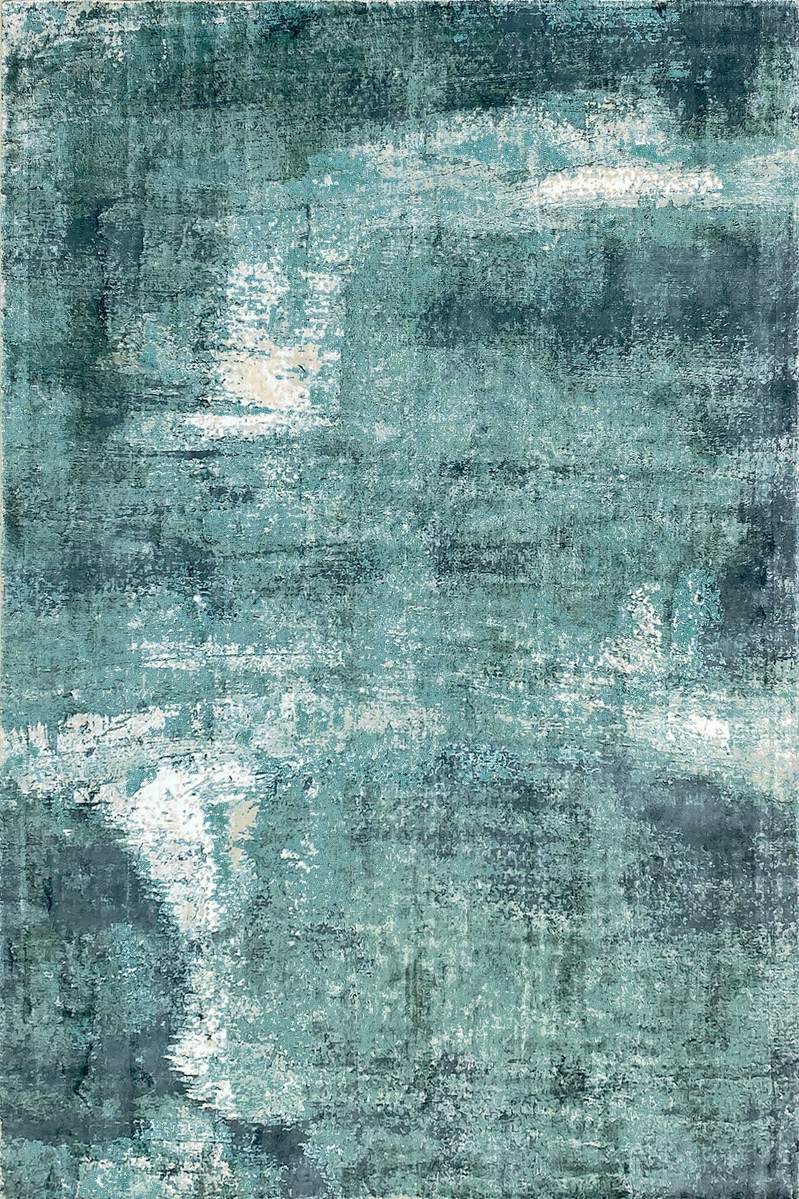 serge-lesage-abyssal-bleu-vert-tapis-contemporain-fait-main image 1
