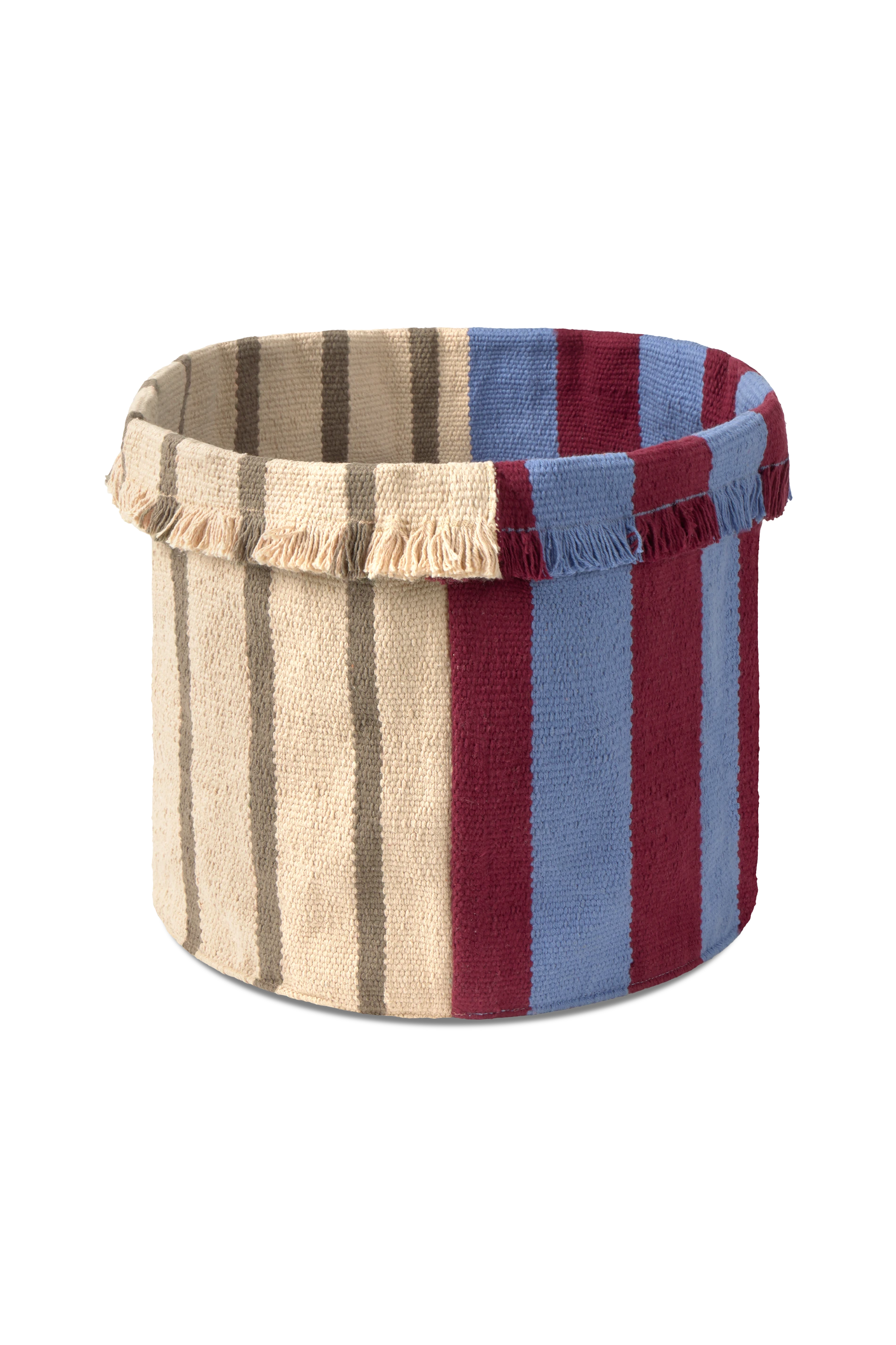 lorena-canals-indigo-blue-petit-panier-coton-franges image 1
