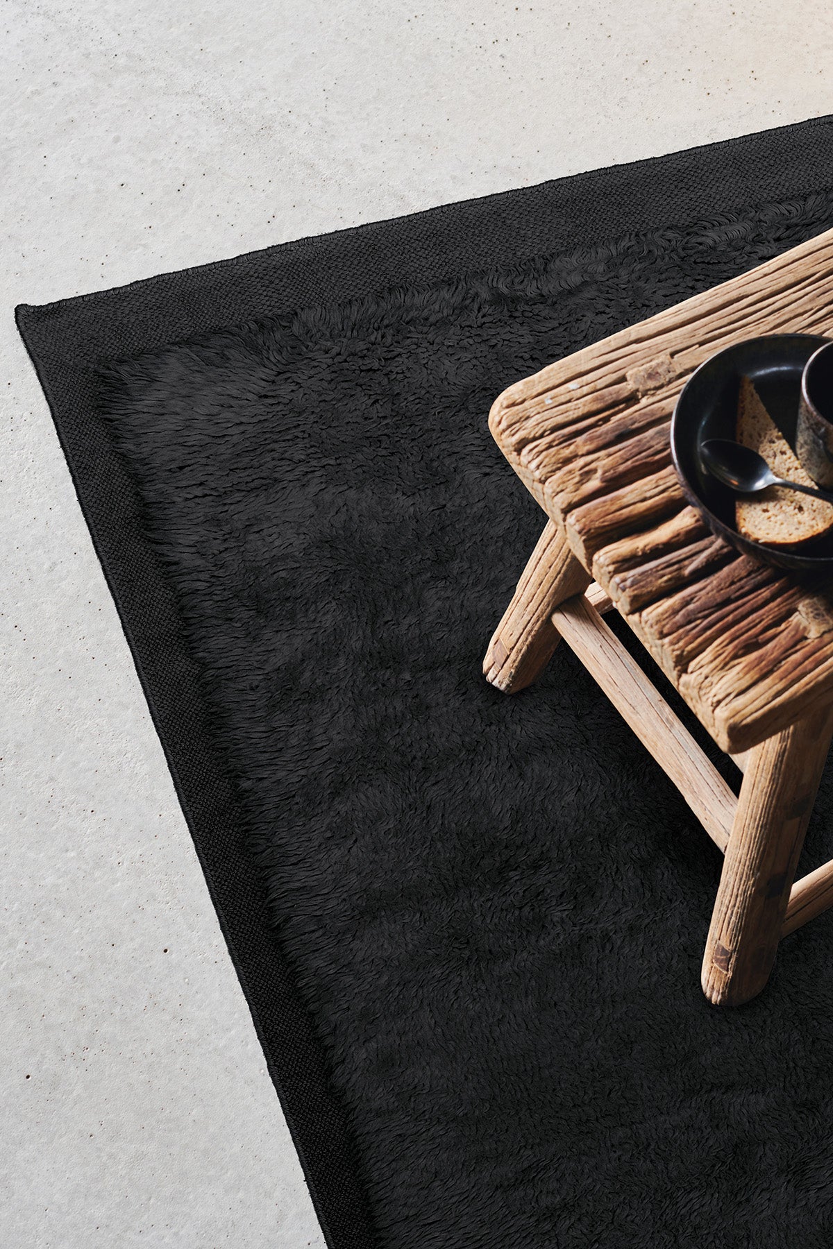 toulemonde-bochart-tapis-fez-noir-en-laine-nou-main image 2