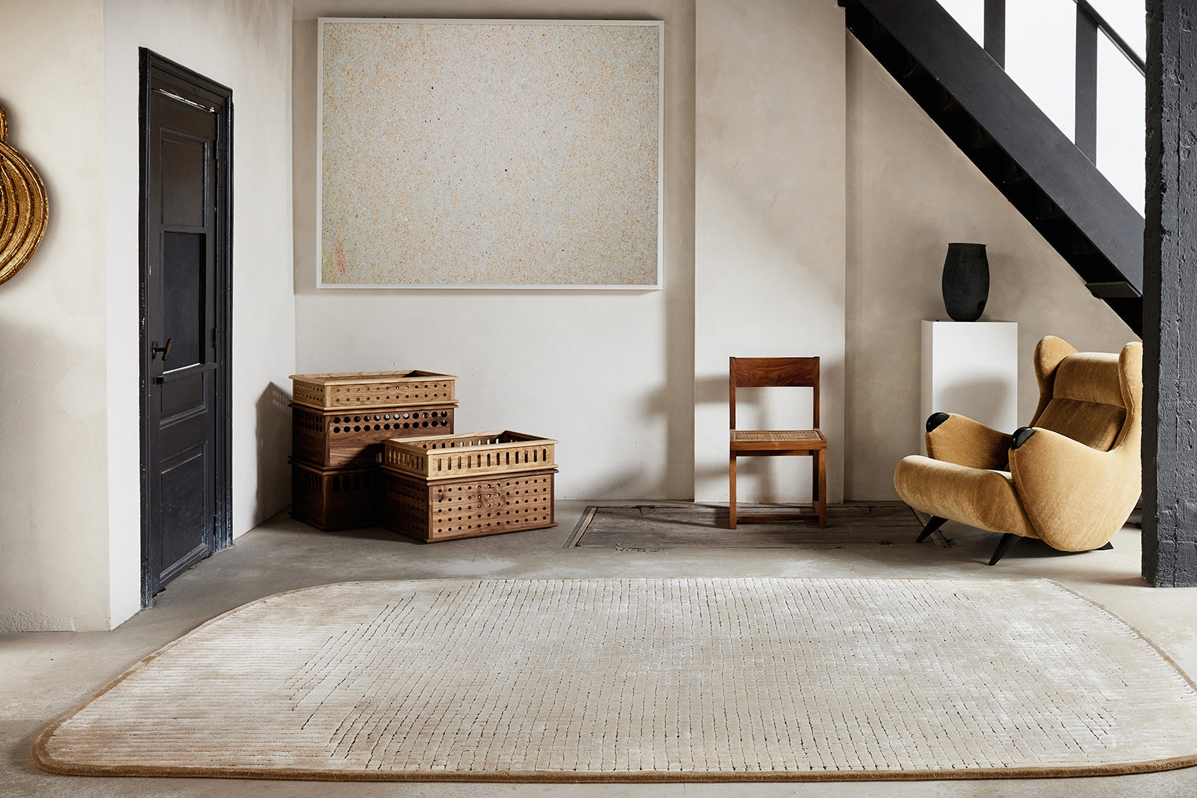 tapis-serge-lesage-geometry-sable-forme-libre image 1