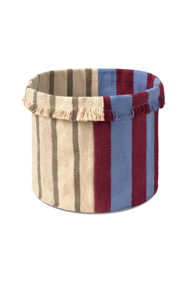 lorena-canals-indigo-blue-petit-panier-coton-franges image 1