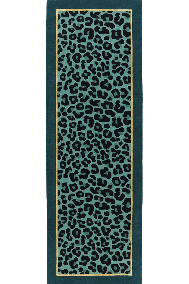 toulemonde-bochart-fauve-aqua-runner-l-opard-bleu-laine-et-soie image 1