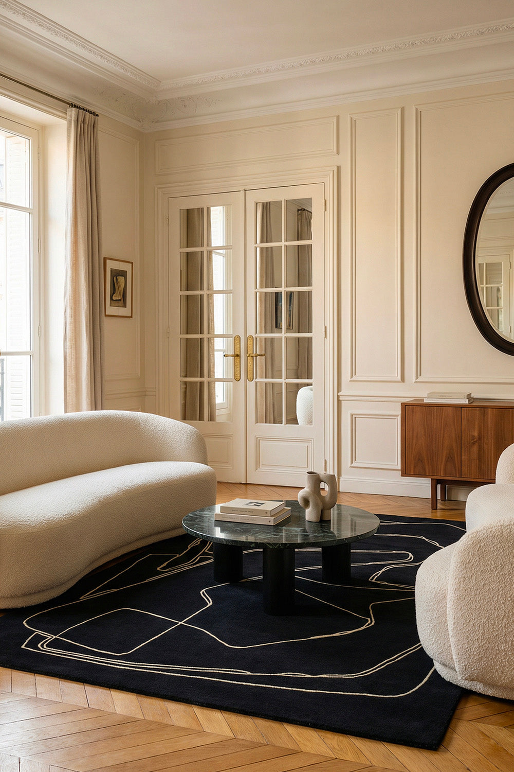 toulemonde-bochart-amalgame-tapis-noir-laine-et-viscose-tuft-main image 2