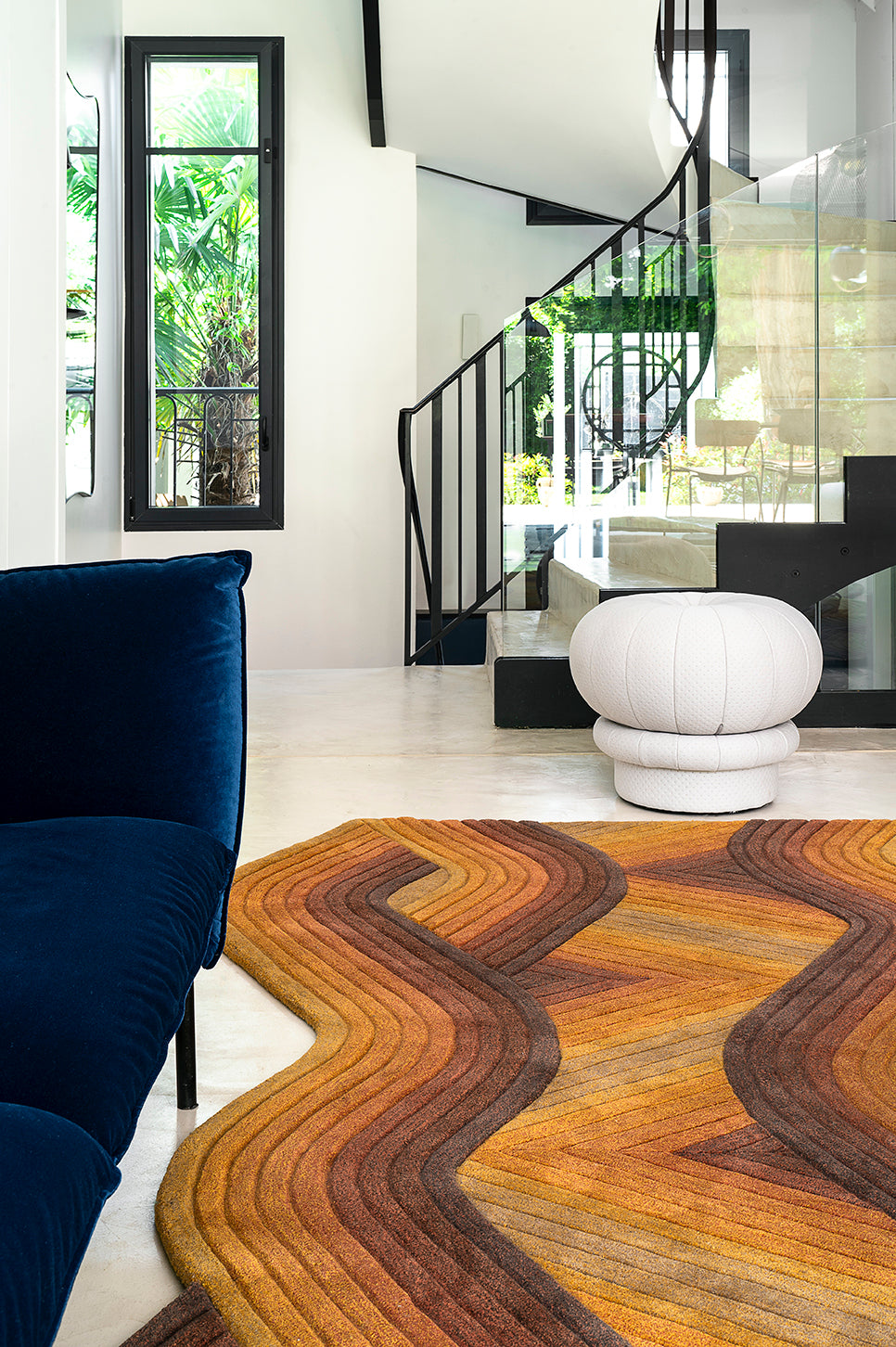 toulemonde-bochart-flow-ocre-tapis-ocre-en-laine-tuft-main image 4