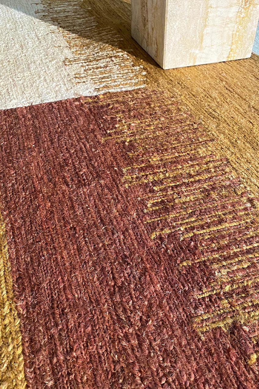 toulemonde-bochart-cala-ocre-tapis-nou-main-en-jute-dor-soumak image 7