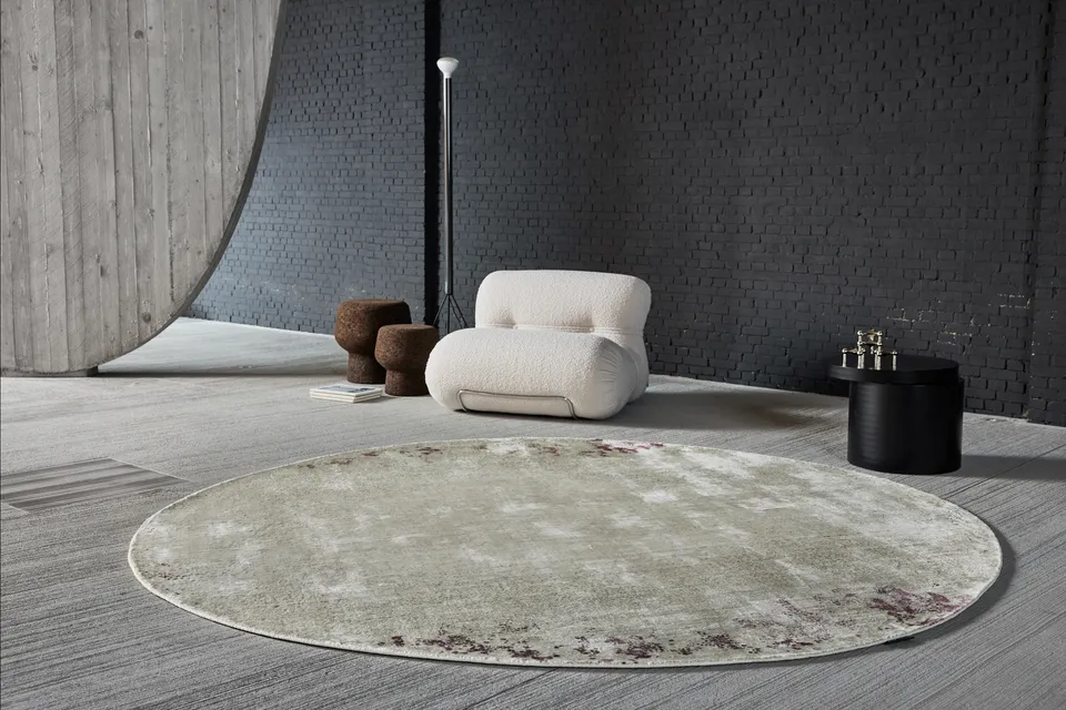 serge-lesage-tapis-lava-gris-fum-rond image 1