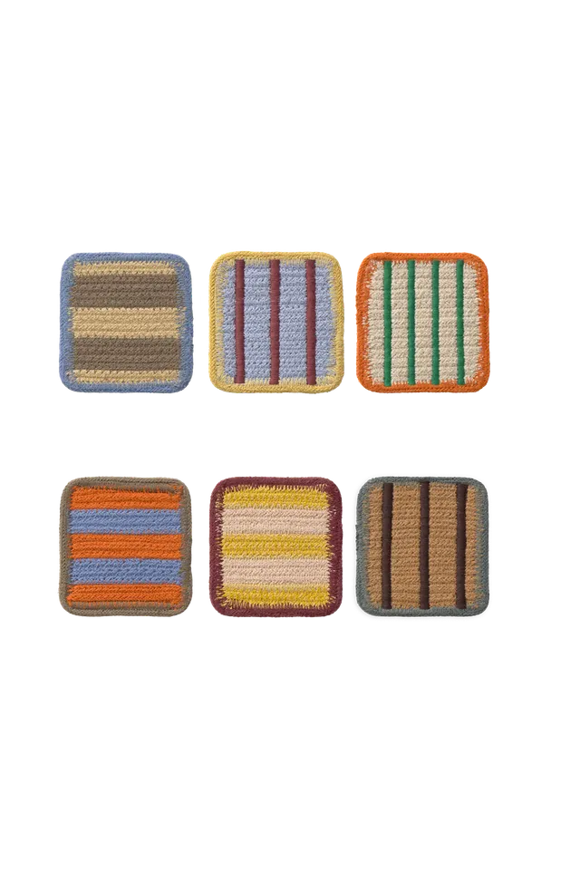 lorena-canals-pack-de-6-sous-verres-color-on-cordon-contrastant image 1