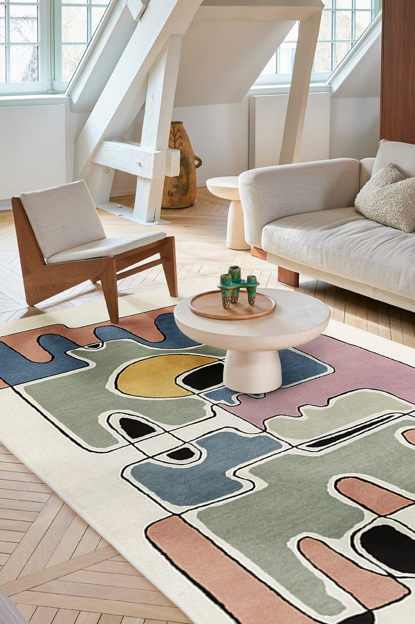 toulemonde-bochart-t-te-t-te-tapis-multicolore-laine-et-viscose-tuft-main image 5