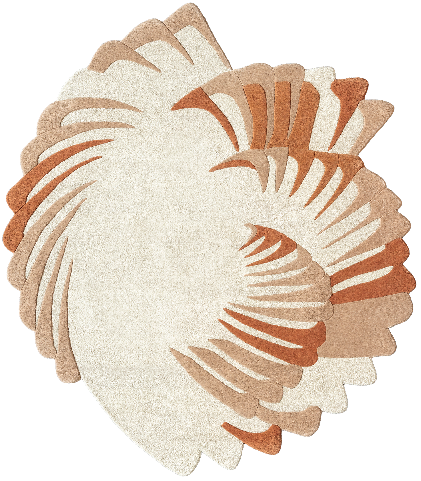 serge-lesage-tapis-oskola-feu-tapis-forme-coquillage image 2