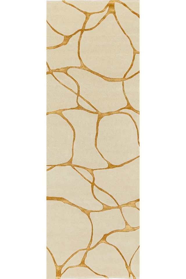 toulemonde-bochart-ambre-tapis-runner-blanc-et-or-80x240 image 1