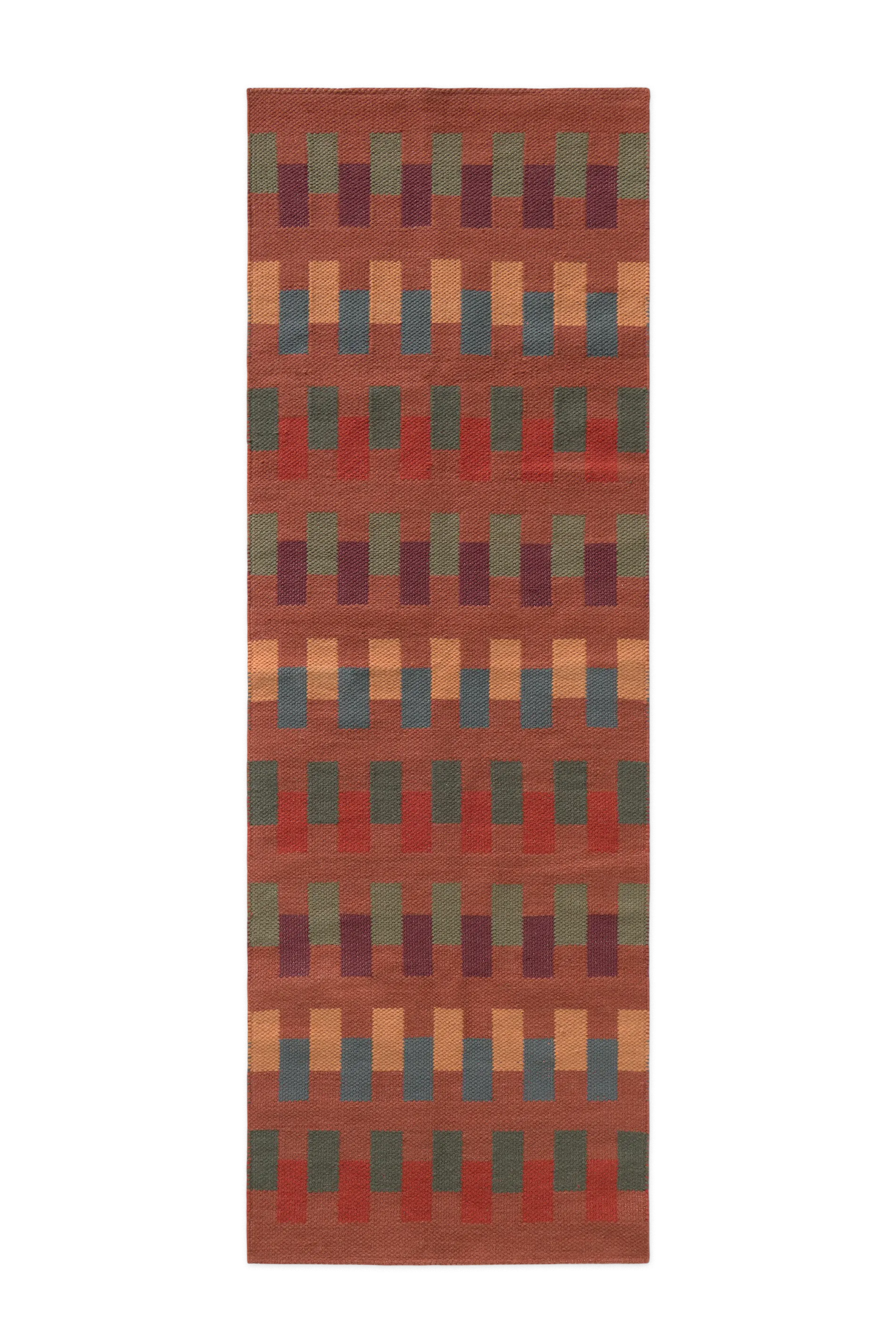 lorena-canals-tapis-de-couloir-handloom-intersecting-sienna-runner-laine-et-coto image 1