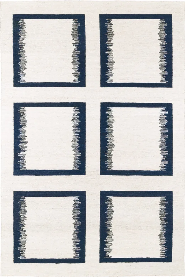 toulemonde-bochart-ciutadella-tapis-bleu-jute-dor-nou-main-g-om-trique image 1