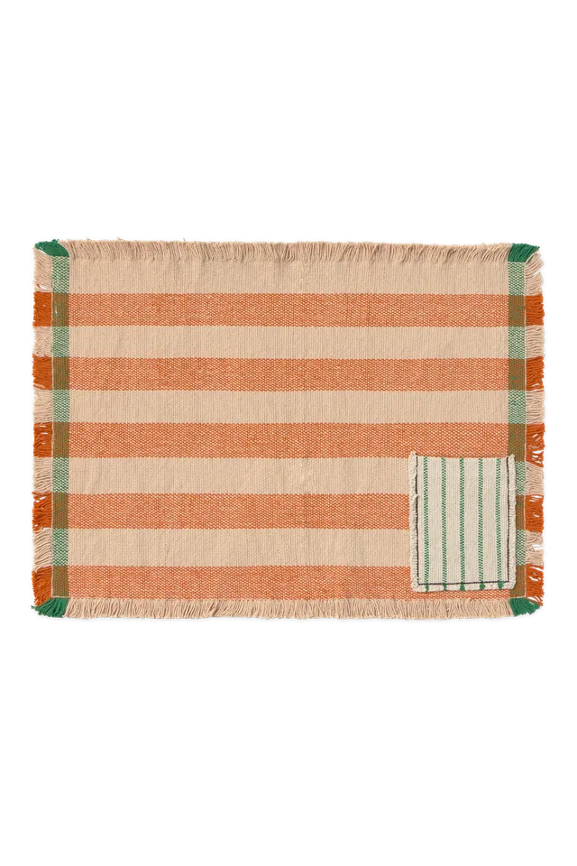 lorena-canals-pack-de-2-sets-de-table-handloom-avec-poche-terracotta image 1