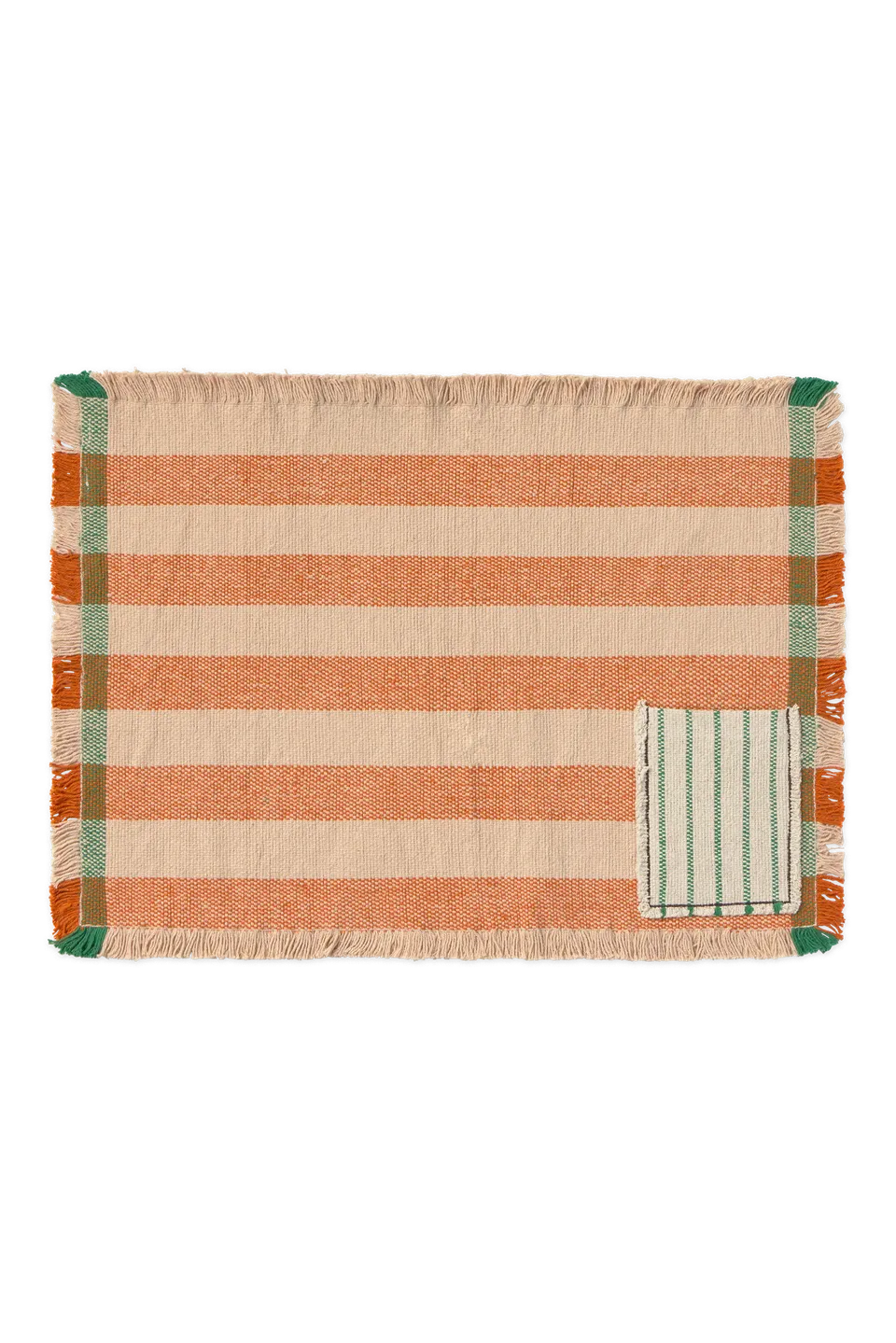 lorena-canals-pack-de-2-sets-de-table-handloom-avec-poche-terracotta image 1