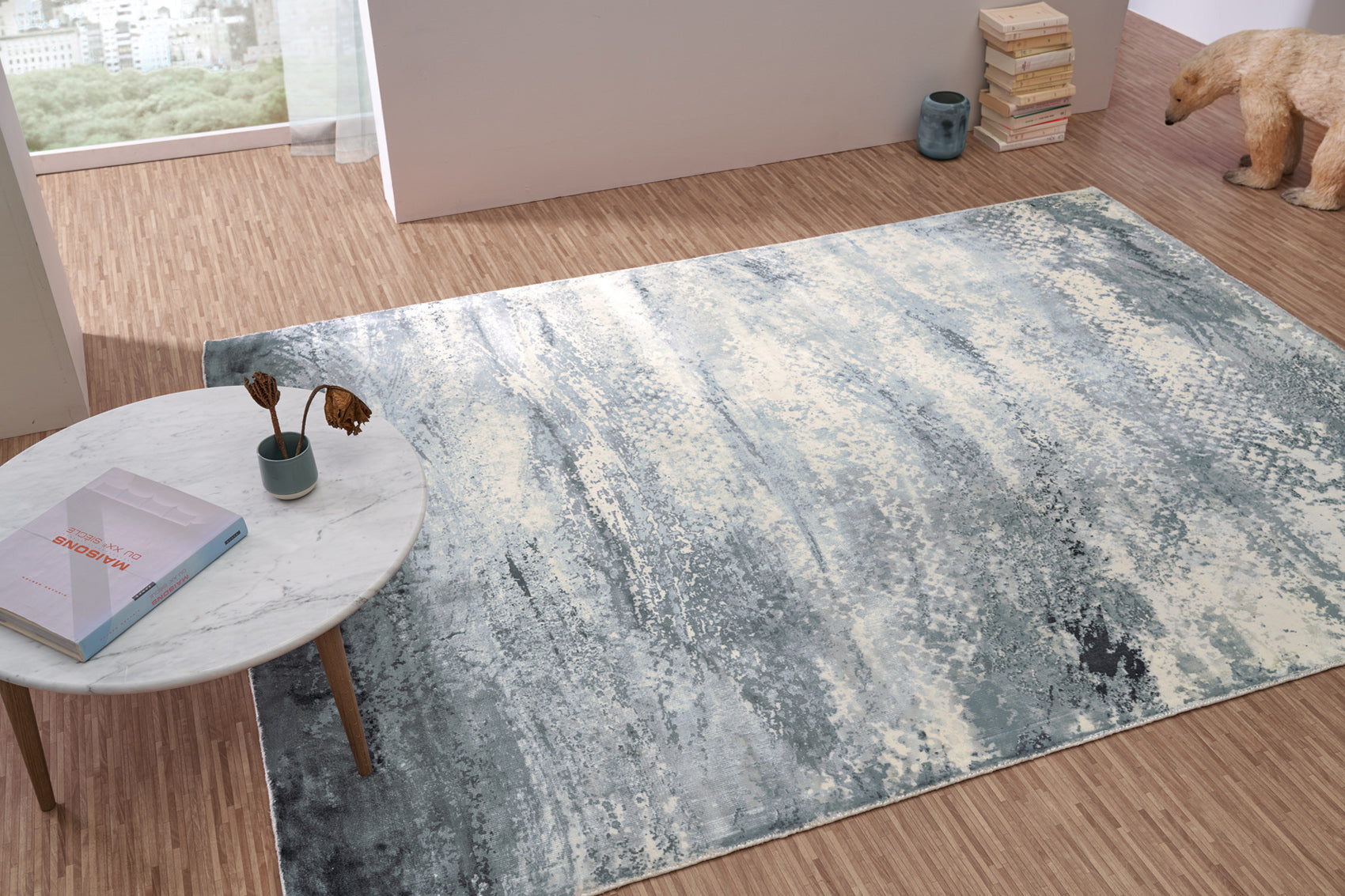 serge-lesage-overview-bleu-ciel-tapis-uni-textur image 1