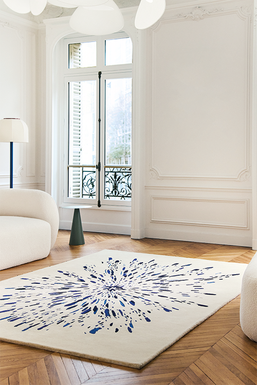 toulemonde-bochart-paint-blanc-bleu-tapis-tuft-main-laine-et-viscose image 2