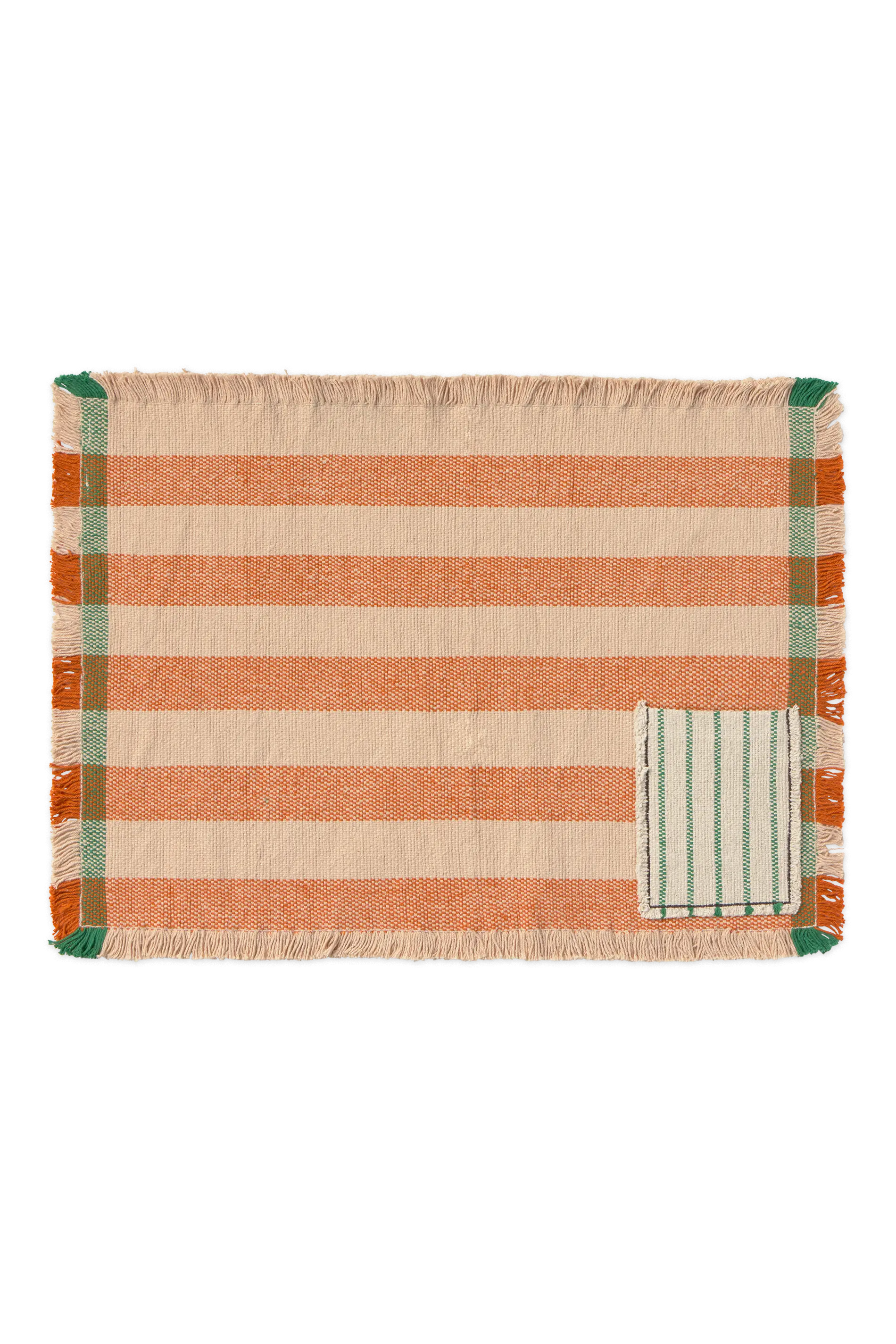 lorena-canals-pack-de-2-sets-de-table-handloom-avec-poche-terracotta image 1