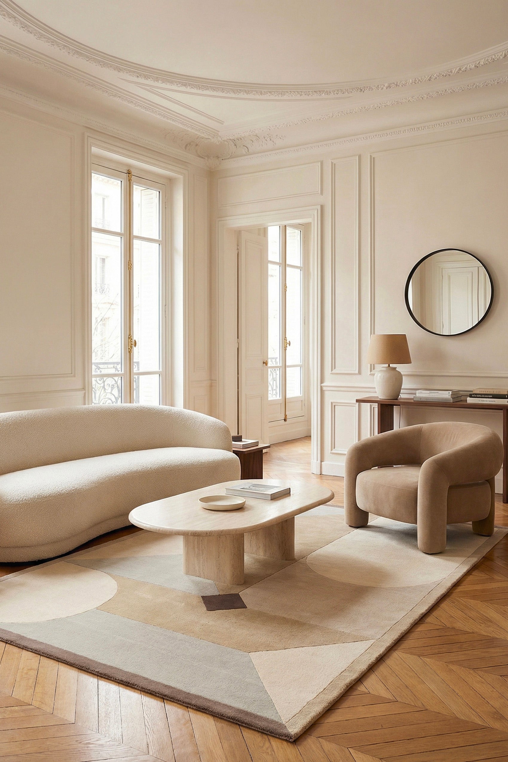 toulemonde-bochart-piazza-beige-tapis-laine-tuft-main-florence-bourel-2 image 2