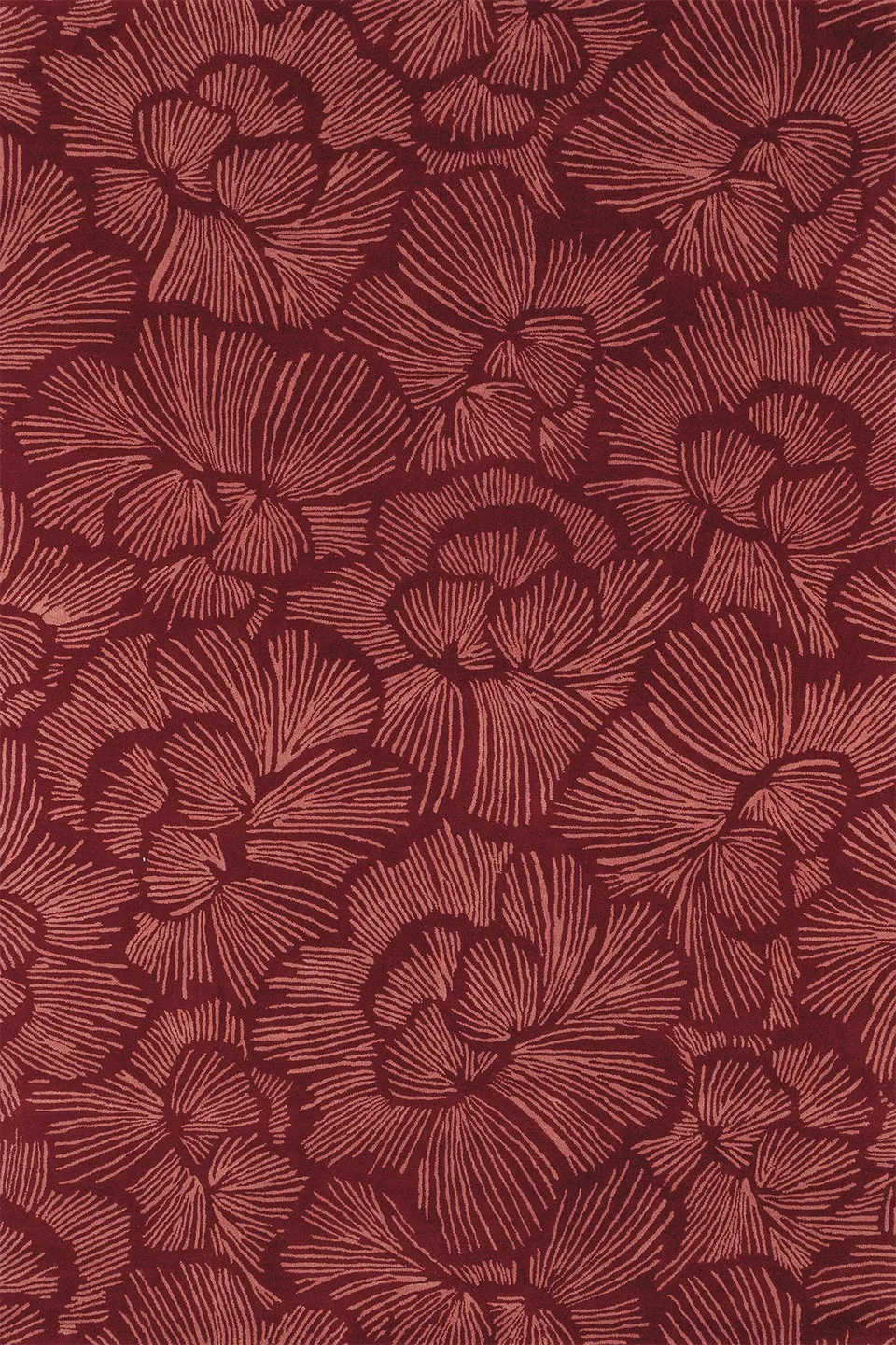 toulemonde-bochart-gala-bordeaux-tapis-floral-tuft-main-pur-velours-de-laine image 1