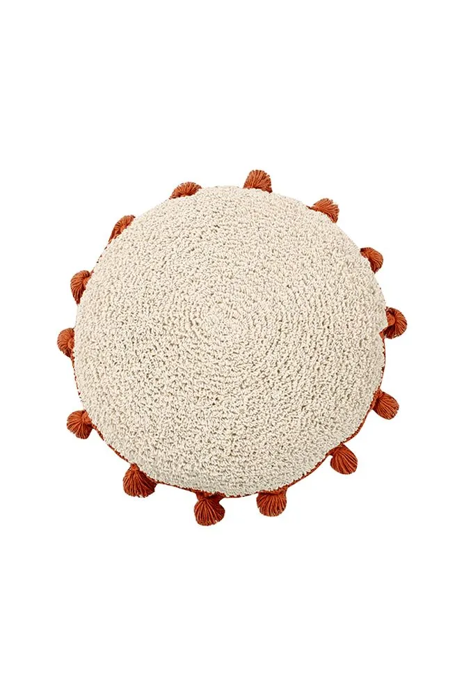 lorena-canals-coussin-lavable-circle-terracota-coussin-rond-boh-me image 1
