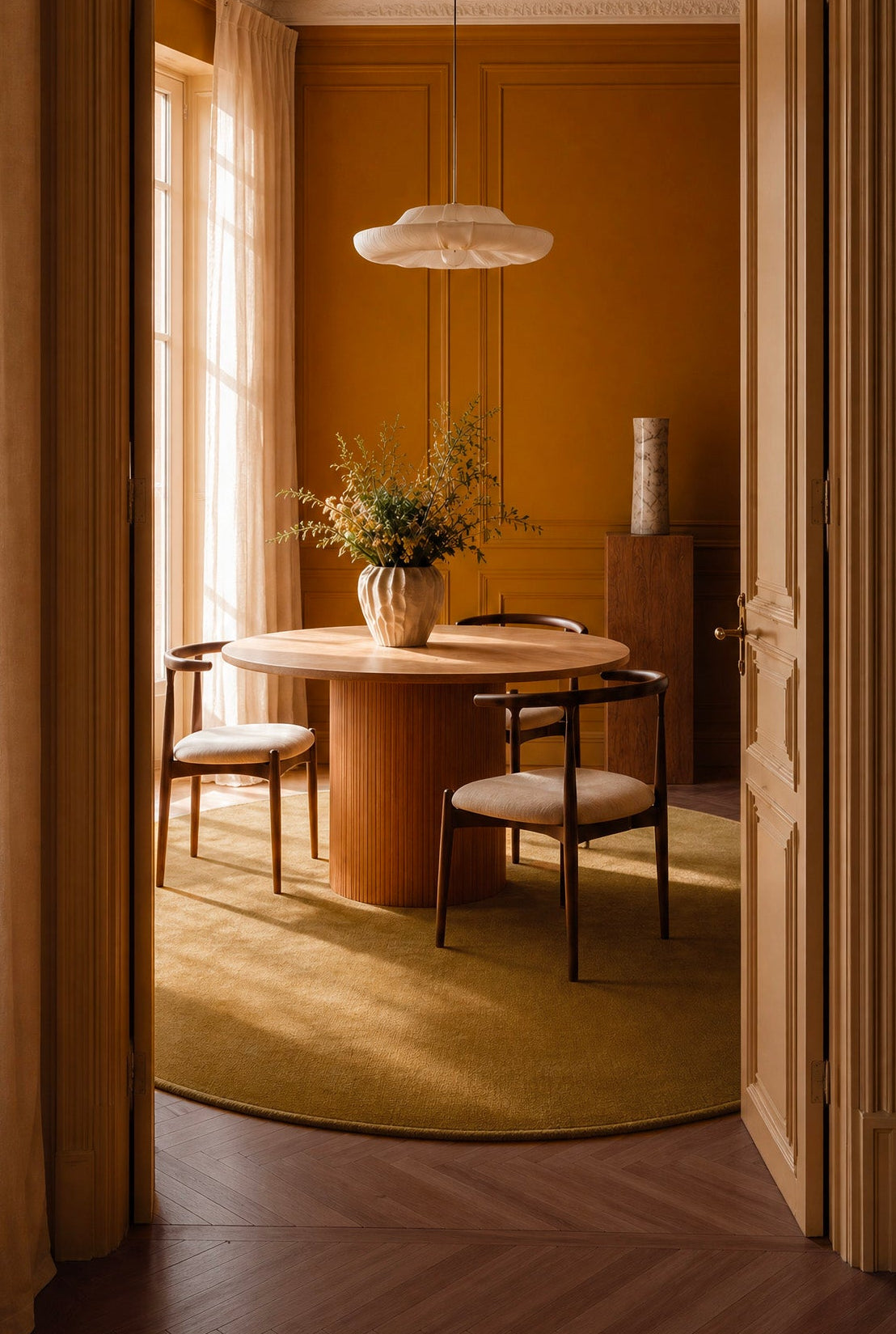 toulemonde-bochart-signature-ocre-tapis-en-laine-tiss-main image 2
