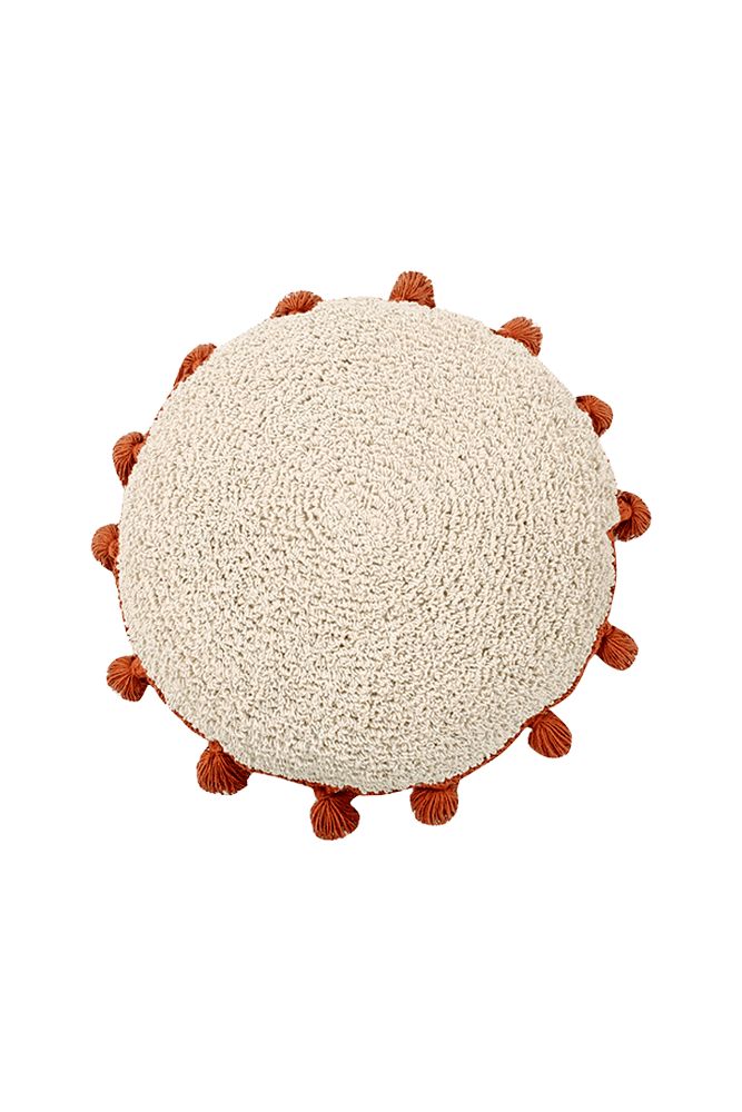 lorena-canals-coussin-lavable-circle-terracota-coussin-rond-boh-me image 1