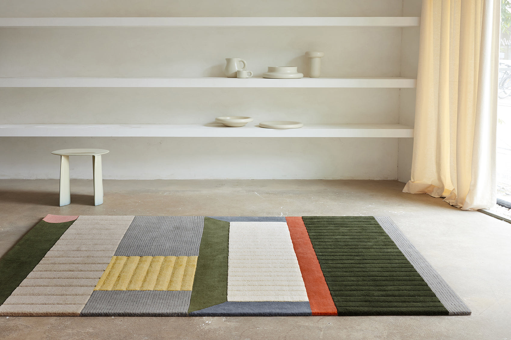 serge-lesage-tapis-cairn-brique-tapis-contemporain-fait-main image 1
