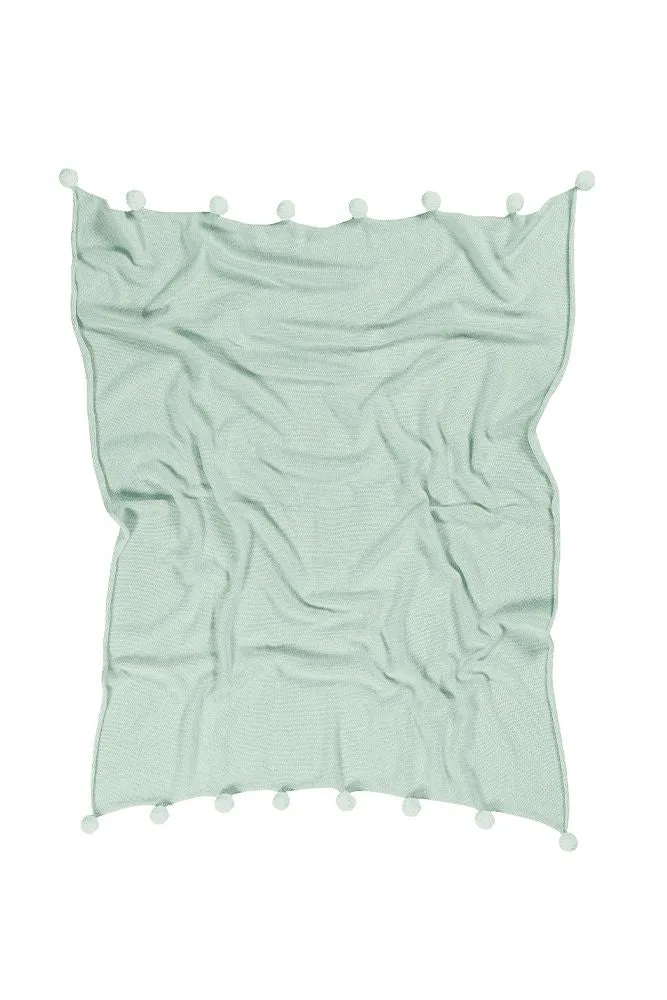 lorena-canals-bubbly-mint-plaid-bebe-en-coton-tricote-a-pompons image 1