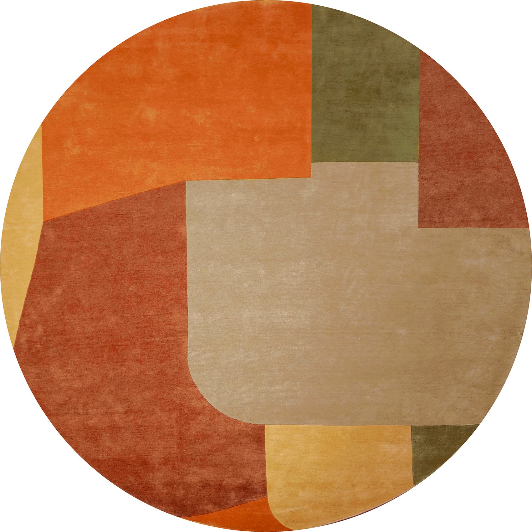 serge-lesage-tapis-blueprint-praline-patchwork-rond-color image 2