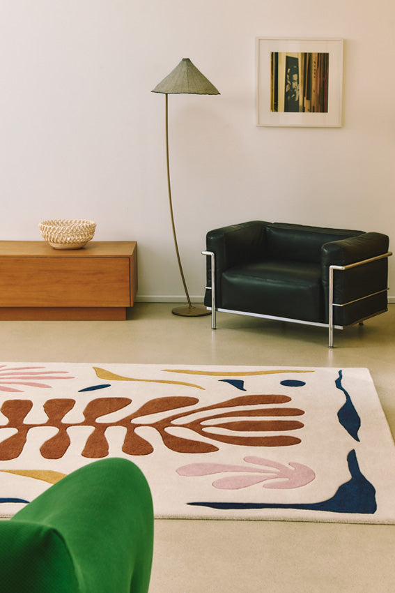 toulemonde-bochart-corail-ocre-tapis-tuft-main-laine image 2