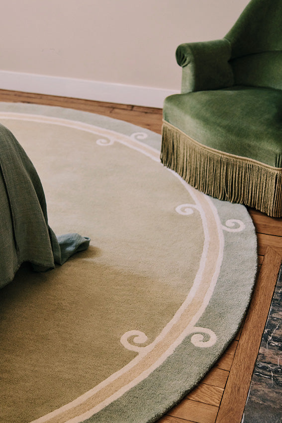 toulemonde-bochart-syracuse-rond-tapis-rond-vert-sauge-tuft-main image 2