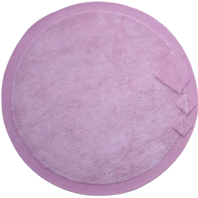 serge-lesage-tapis-ball-rose-diam-tre-280-uni-textur-rond image 1